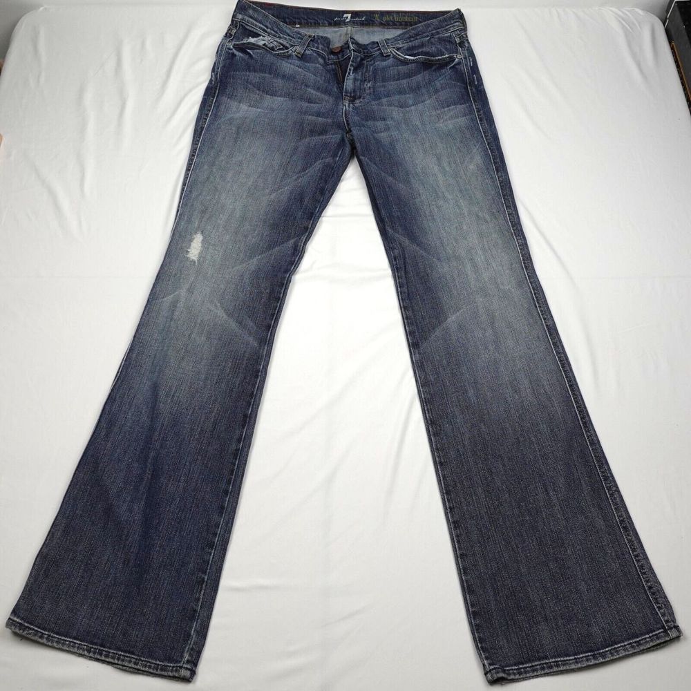 7 For all Mankind Jeans Women Size 32 Bootcut 5 Pocket Style Faded Blue Color